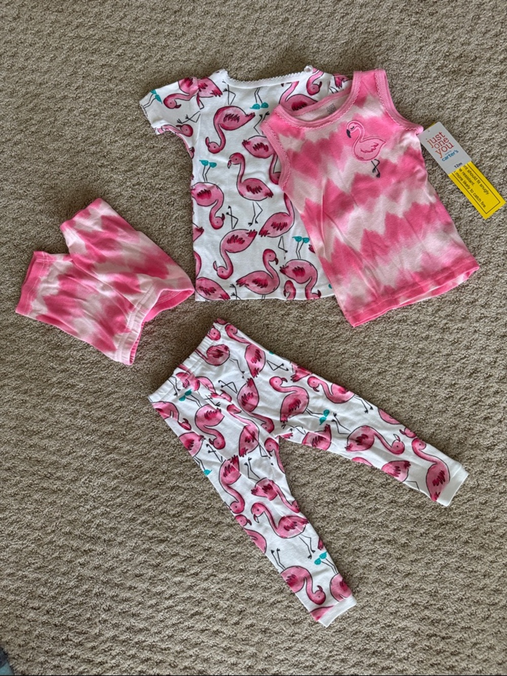 Carter's Pink Flamingo 4-Piece Kids Matching Set